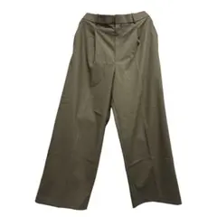 UNIQLO タックワイドパンツ 460311 XL オリーブ ワイドパンツ