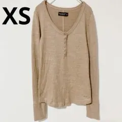 アバクロンビー&フィッチ【XS】 ヘンリーネック カットソー ベージュ アバクロ