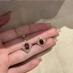 ハンドメイドパーツ まとめ売り 5個セット キラキラ 素材 レッド メインパーツ