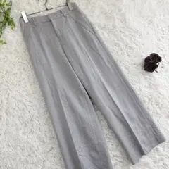 ラエフ ヘリンボーン柄 ワイドパンツ グレー 1S 裏地 ストレッチ ウエスゴム