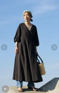 スタジオクリップ 高山都さんコラボ ヴィンテージカシュクールワンピース ロング