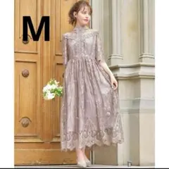 GIRL ガール 総レースハイネックスカラップフレアロング丈 結婚式