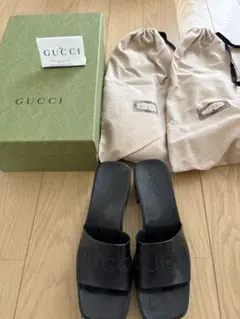 GUCCI グッチ ラバースライド サンダル 36ロゴ入り