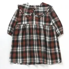 アプレレクール　チェック柄の長袖ワンピース 100cm