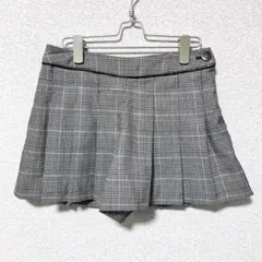 CLEF DE SOL ショートパンツ Sサイズ グレー系チェック ボタン付き