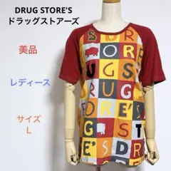 美品 DRUG STORE'Sドラッグストアーズ レディース 半袖 Tシャツ Ｌ
