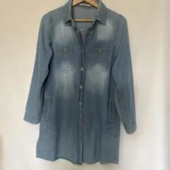 OLIVE des OLIVE デニムシャツワンピース ライトブルー 長袖 羽織のサムネイル