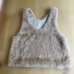 studio CLIP 米色毛皮背心