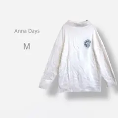 【Anna Days】　ボートネック　ハイゲージニット　ワンポイントワッペン