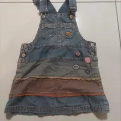デニムオーバーオール 100cm マルチカラー