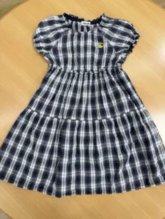 familiar チェック柄　夏素材ワンピース　120