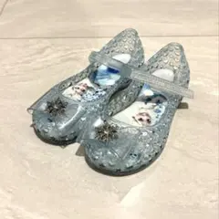 アナと雪の女王　エルサの透明な青色サンダル