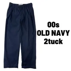 00s OLD NAVY 2タック チノパン ストレート ネイビー W30L29のサムネイル