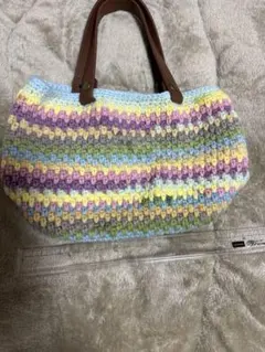 多色ニットハンドバッグ
