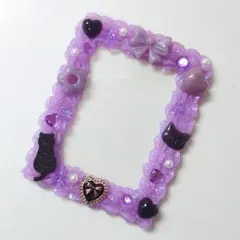 ホイップデコ トレカケース ❥紫色❥猫(13)