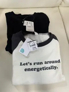 【タグ付き】2枚セット 120 長袖 薄手 Tシャツ シンプル 男の子 シャツ