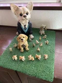 犬、猫の置物セット（陶器製）