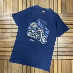 00s ハーレーダビッドソン ビッグプリント クルーネック 半袖 Tシャツ