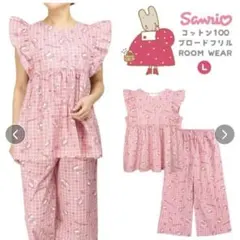 マロンクリーム　半袖ノースリーブパジャマ　L ピンクチェック　レディースのサムネイル