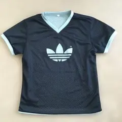 アディダス オリジナルス メッシュTシャツ ネイビー×ライトブルー　ヴィンテージ