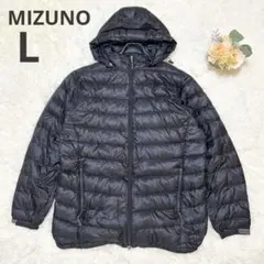 【ミズノ】ブレスサーモ ダウンジャケット フェザー フード付き ブラック L