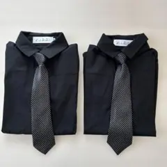 黒シャツ　ネクタイ　4点セット　120 双子