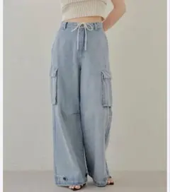 【美品・春服】CHICO ワイドカーゴデニムパンツ Sサイズ