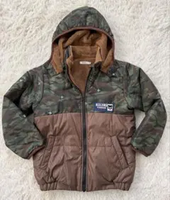 ミキハウスDOUBLE.B ダブルB迷彩柄 ダウンコート 120