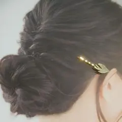 真鍮鎚目ヘアピン　髪留め髪飾り　鳥　つばめ　ハンドメイド　お出かけご褒美　デート