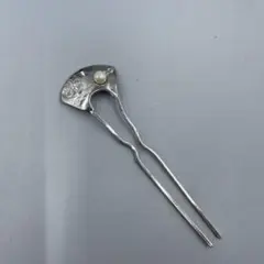 20ヴィンテージ 真珠　扇形デザインの金属製かんざし