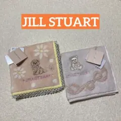 【新品】ジルスチュアート●タオルハンカチ 2枚 花柄 ワンちゃん犬 クマくまベア