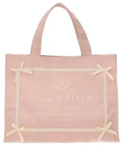 新品　Maison de FLEUR　フレームリボンキャンバスSトートバッグ