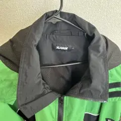 XLARGE ナイロンジャケット フード付き グリーン/ブラック