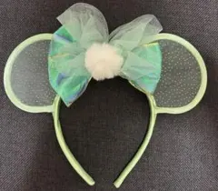 m*a様 ミッキーマウス耳型カチューシャ ミントグリーン　ティンカーベル