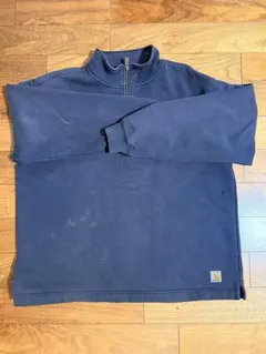 Carhartt ハーフジップ スウェット ネイビーのサムネイル