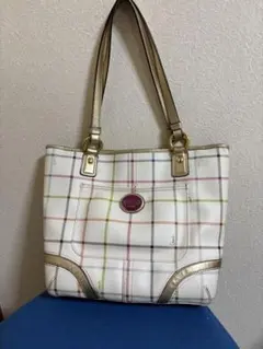 美品　COACH チェック柄 ショルダーバッグ　コーチ　正規品