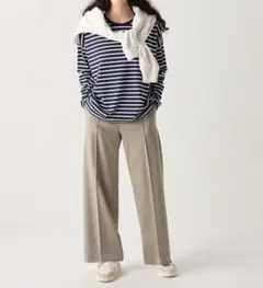 UNIQLOブラッシュドジャージーワイドパンツ Ｓ ベージュ