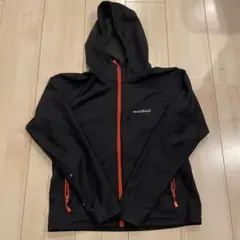 mont-bell Kid's 150 ブラックジップアップパーカー