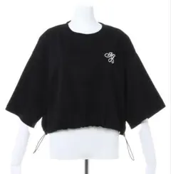 INGNI 裾ドロスト胸ロゴショート5分袖Tシャツ