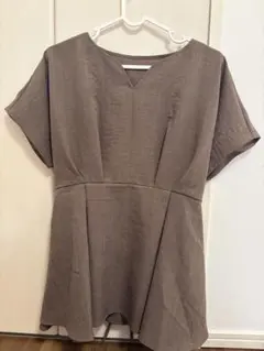 値下♪ROPE' PICNIC 【接触冷感】ハートネックペプラムブラウスブラウン