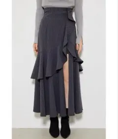 rienda フリルスリットハイウエストスコートショートパンツ