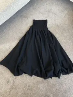 AK+1 黒 フレアロングスカート ウール100% 2WAY限定お値下げ