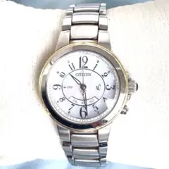 美品❣シチズン クロスシーｘC　H335 シェル白文字盤　電波ソーラー　稼働