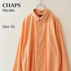 90s-00s CHAPS チャップス リネンブレンド BDシャツ ピーチ XL