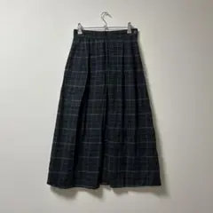 タータンチェック　フレア　ロングスカート　コットン　古着