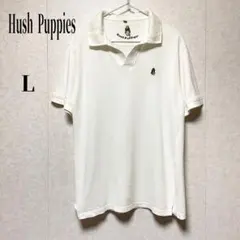 Hush Puppies ポロシャツ L 白 綿100% ワンポイント メンズのサムネイル