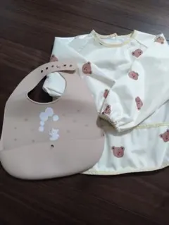 シリコンビブと前掛けスモックセット