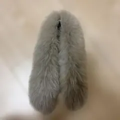 グレー ファー マフラー　クリップ付き