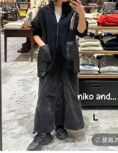 niko and... ホニョコールペインタースカート　チャコール　L