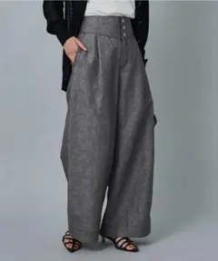 アンタイトル　ヘンプシャンブレーワイドパンツ　42のサムネイル
